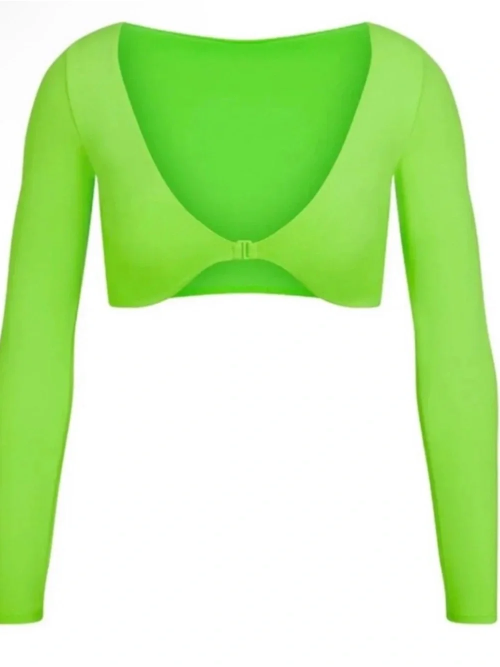 NWT SKIMS Signature Swim Long Sleeve Neon Green Size XXS New with Tags